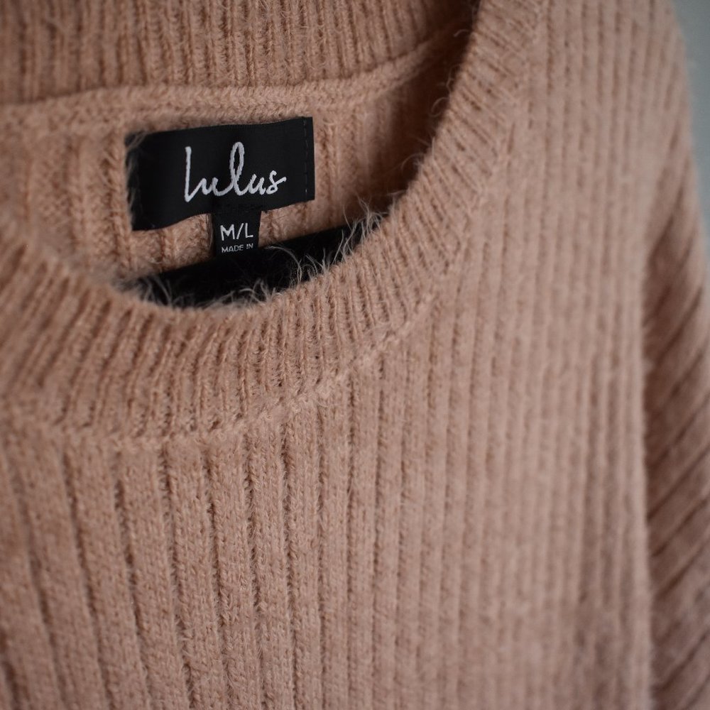 Beige-y Pink LuLus Sweater Dress
